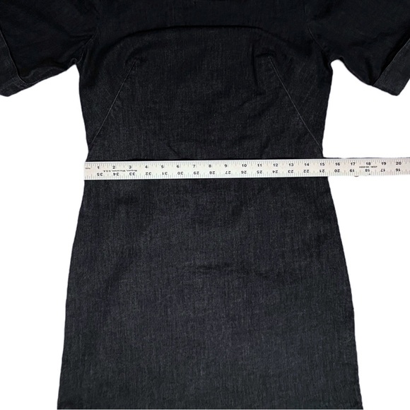 BODEN Freya Blue Denim Sheath Dress Stretch Short Sleeve Knee Length sz 6 - Picture 5 of 12